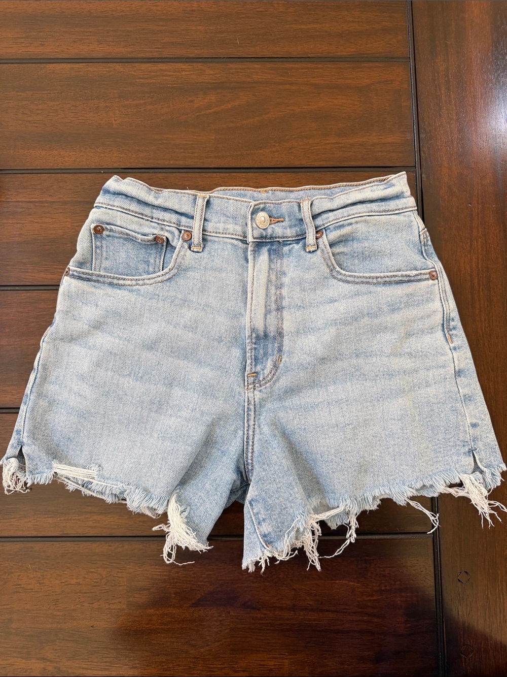 AE Light Wash Denim Jean Shorts